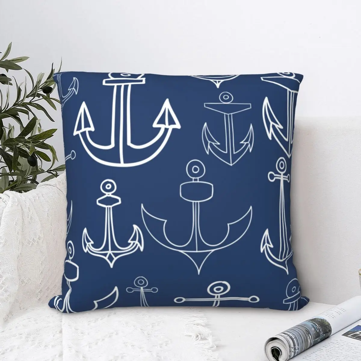 

Nautical Throw Pillow Case Anchor Art Culture Cushion For Home Sofa Chair Decorative Hug Pillowcase