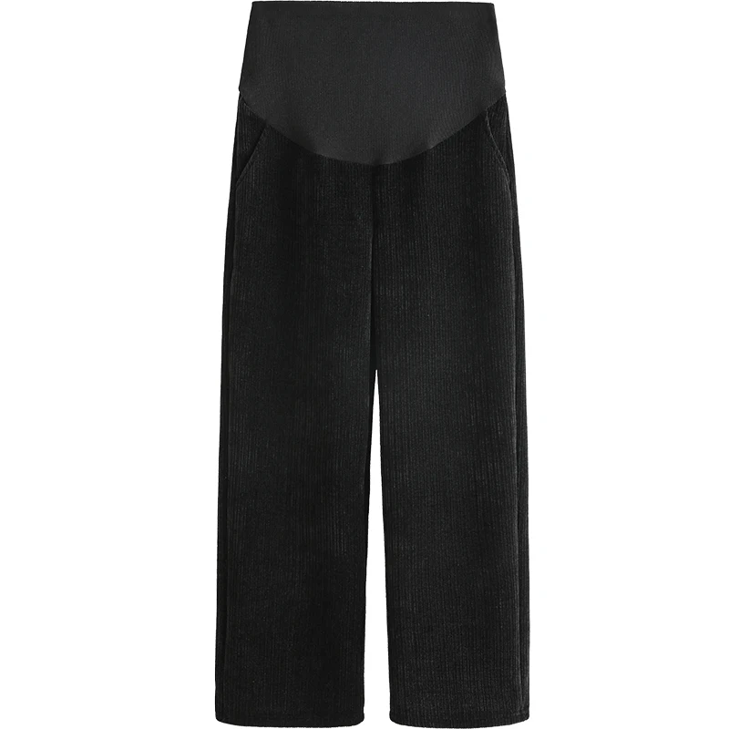 1915 # осенние вельветовые брюки для беременных свободные с широкими штанинами 4XL