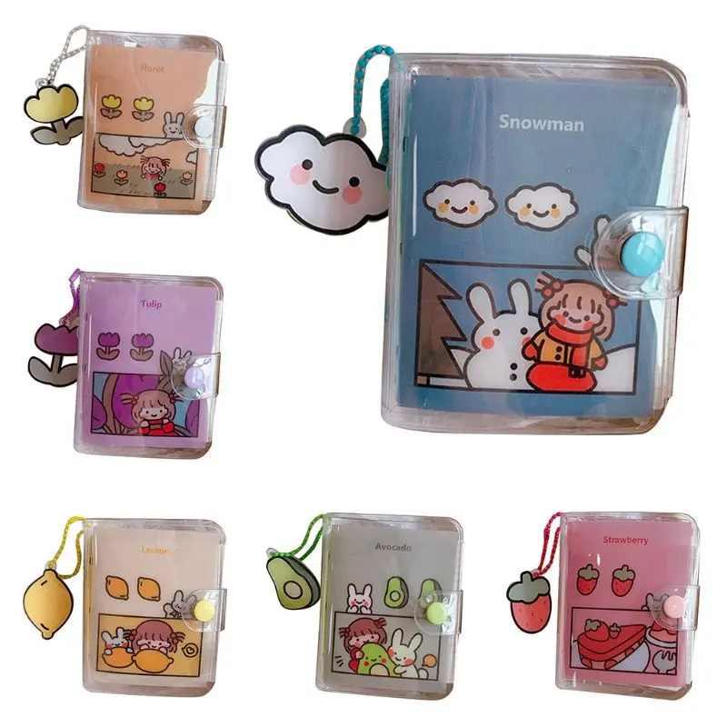 

Mini Fruit Flower 3 Hole Notebook Loose Leaf Binder Planner Transparent Journal