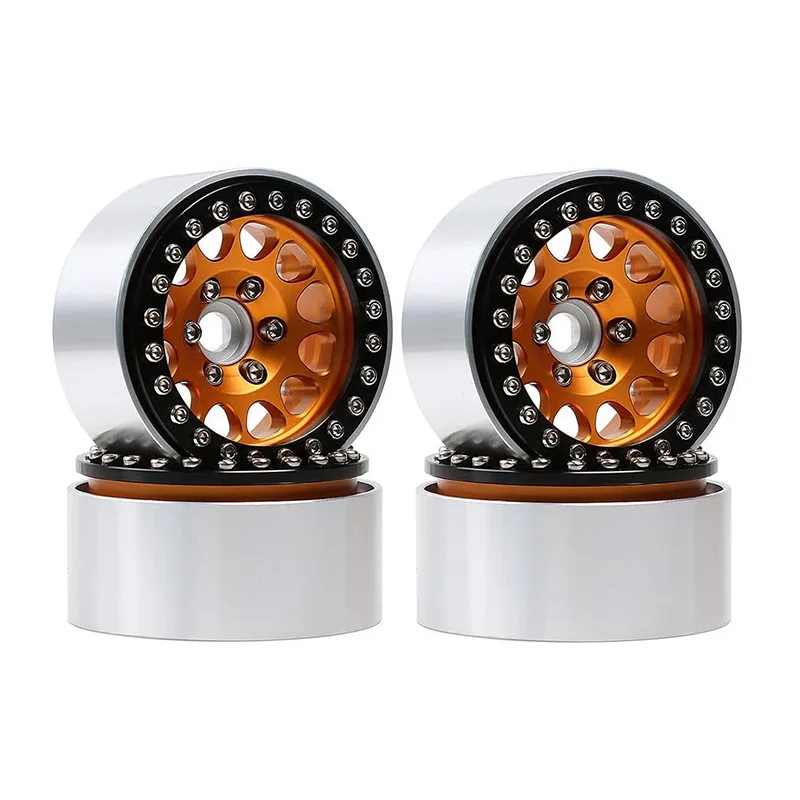

4PCS 1/10 RC Rock Crawler Aluminum 2.2 Beadlock Wheel Rims for Axial SCX10 Capra Wraith 90048 90018 Traxxas TRX4