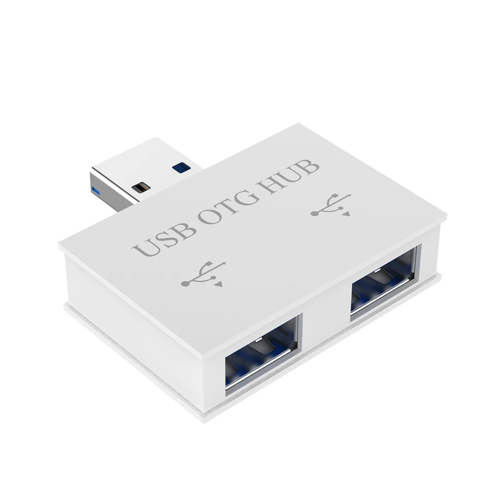 Robotsky Mini USB 3.0 Hub 2 Port USB Hub High Speed Hub Splitter Box For PC Laptop U Disk Card Reader for Mobile Phone Hub Use - Цвет: Белый