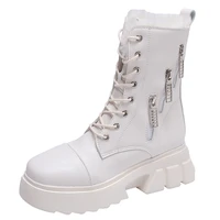 new women snow boots platform wedges shoes for women black white shoes high heels winter boots punk fashion wedge heel shoes