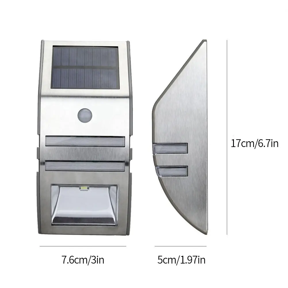

LED Solar Sensor Lamp Stainless Steel Waterproof Street lamp Yard Path Home Garden Outdoor Street Wall Lights