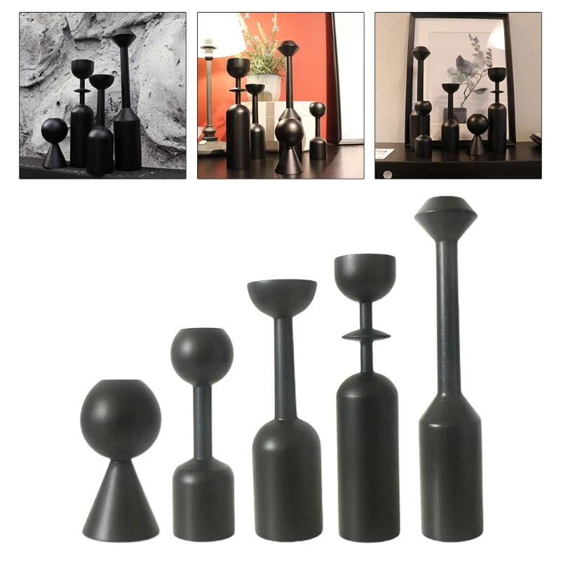 

Retro Black Iron Candle Holders Romantic Candlelight Dinner Living Room Dining Candelabra Table Decoration for Dinner