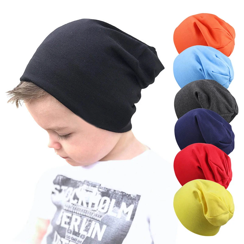 

Children Street Dance Hip Hop Hat Spring Autumn Cotton Baby Hat Scarf for Boys Girls Knitted Cap Winter Warm Solid Color Hats