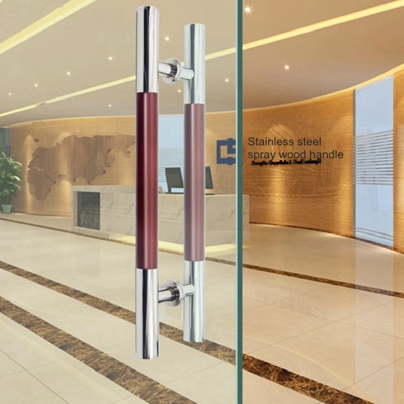 Двухсторонняя регулируемая стеклянная дверная ручка из нержавеющей стали