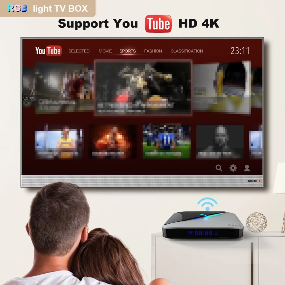 LEMADO A95X F3 Air Android tv Box Amlogic S905X3 4 Гб 64 Гб RGB светильник с поддержкой USB 3,0 2,4G и 5G wifi 8K YouTube tv Box Android 9,0