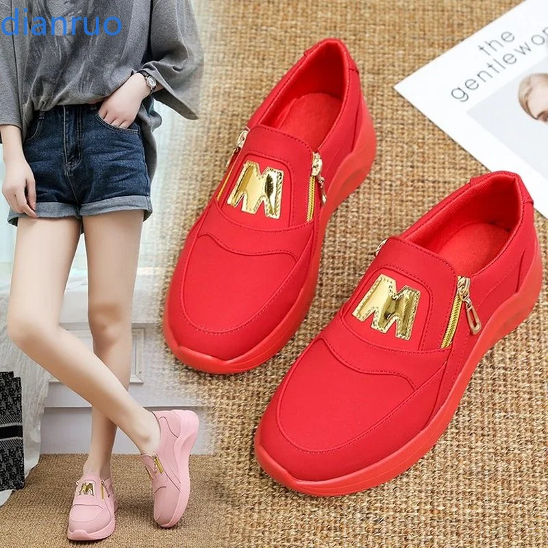 

Women's shoes spring 2021 new sports shoes women's flat-bottomed thick-soled pedal solid color casual shoes sneakers women