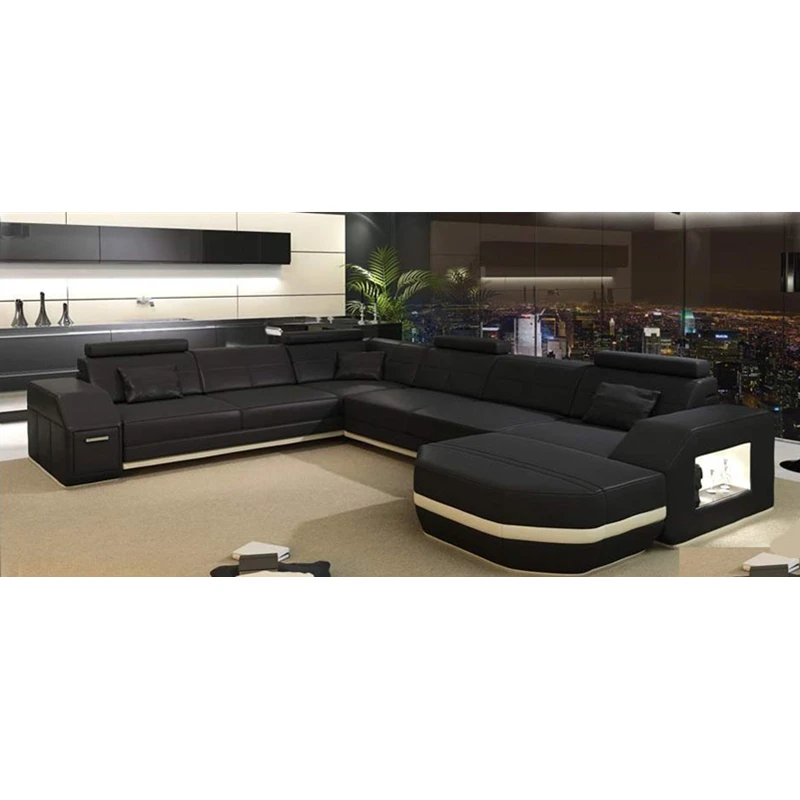 Мебель для гостиной современный дизайн секционный кожаный диван loveseat |