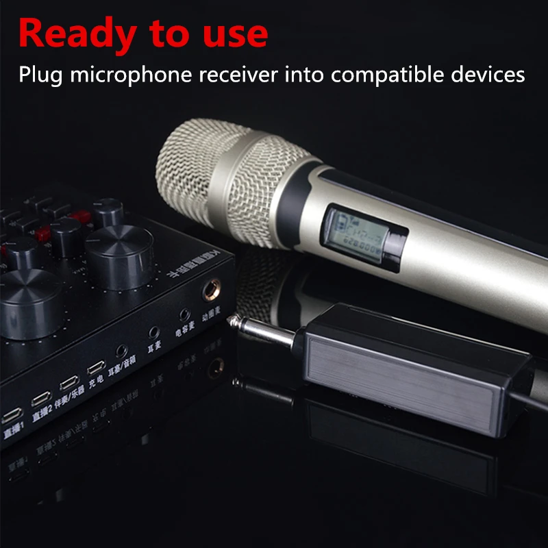 Беспроводной караоке микрофон Динамический UHF для домашней студийной записи