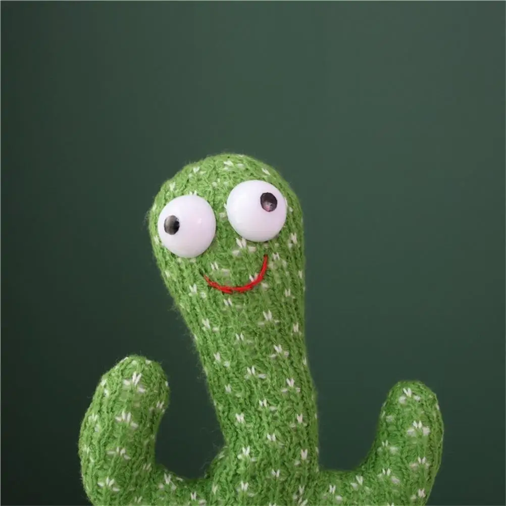 Juguete de peluche de Cactus para ni&ntilde;os, juguete educativo de felpa para la primera infancia, con vibraci&oacute;n electr&oacute;nica, para bailar y cantar-3