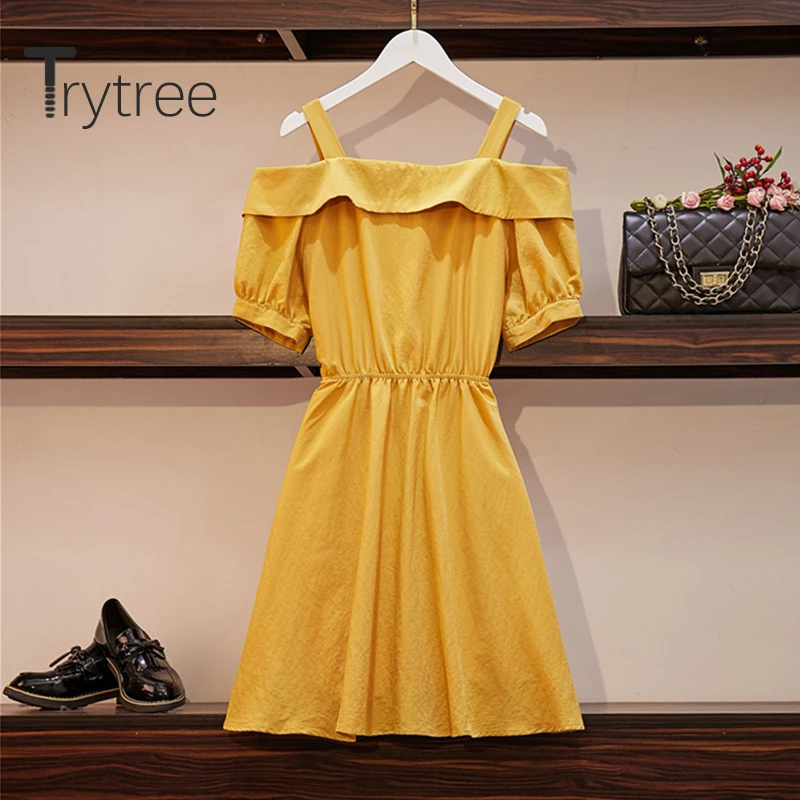 Летнее платье Trytree женское Повседневное майка лоскутное рубашка с отложным