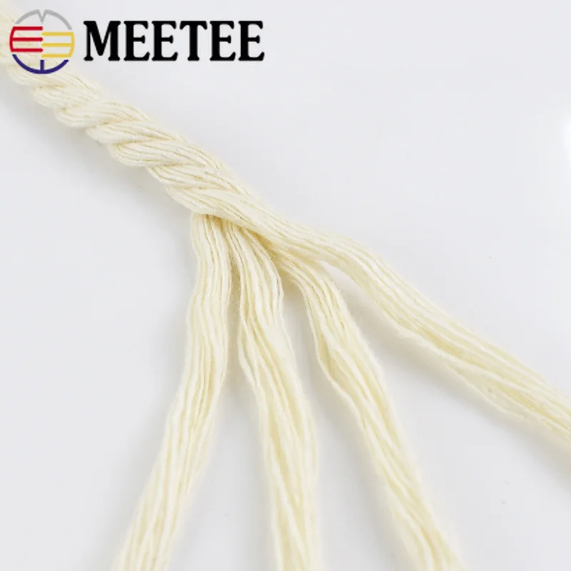 Meetee 5mm 65/100m Natural Beige Macrame Cord Handmade Wall Hanging plant Hanger Craft AP266 Home Textile Decoratio Cotton Rope | Дом и сад