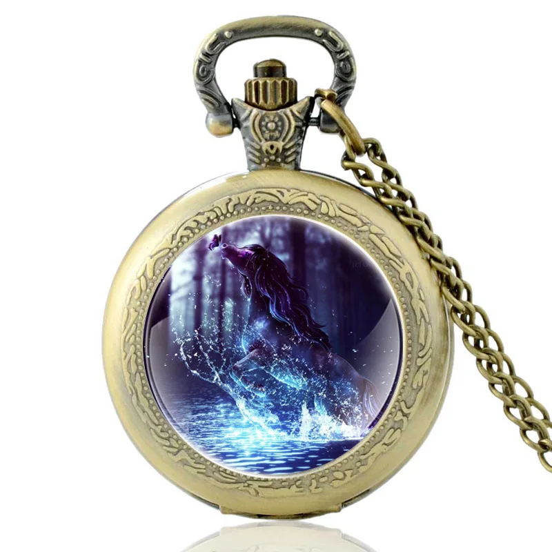 Классические дизайнерские винтажные кварцевые карманные часы с изображением