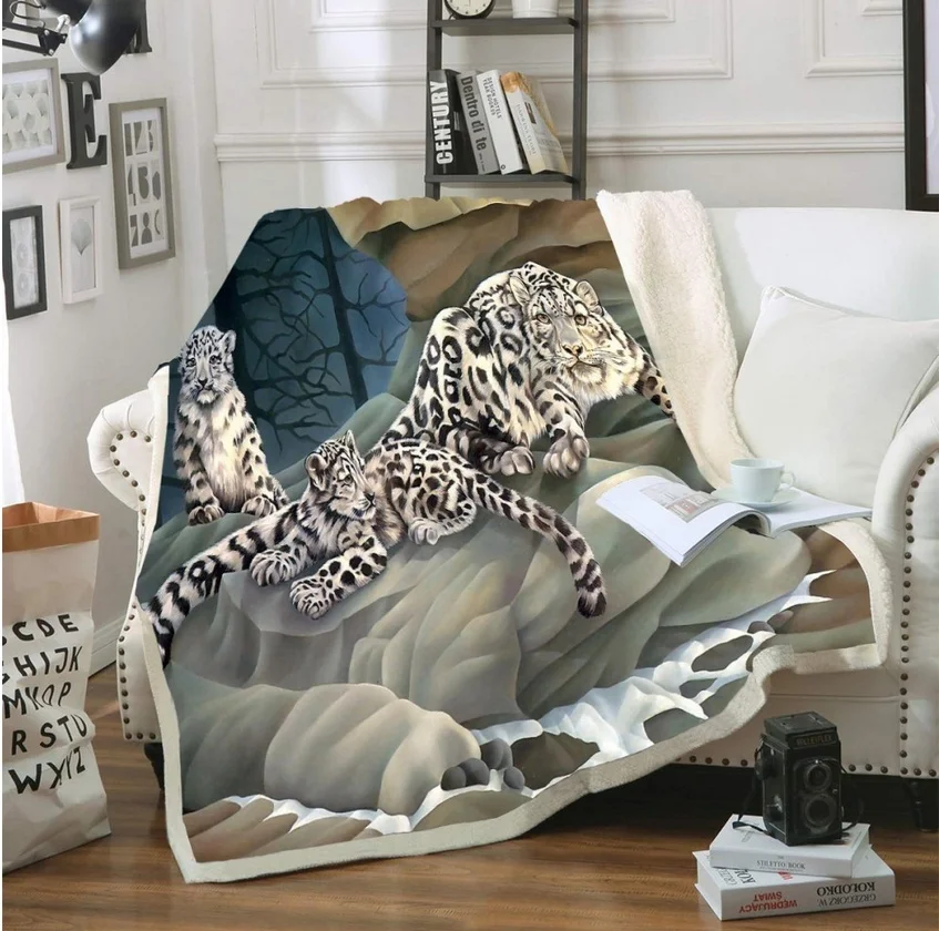 

tiger animal Fleece Blanket 3D full printed Wearable Blanket Adults/kids Fleece Blanket drop shippng style -2
