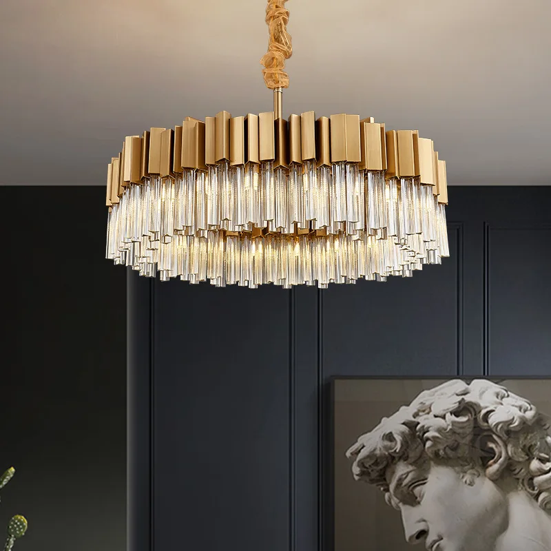 

Luxury Modern Crystal Chandelier For Living Room Brushed Gold Hanging Light Fixture Bedroom Dining Room Decor LED Cristal Lamp