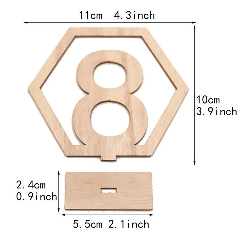 

1-20 Number Wooden Signs Wedding Hexagon Table Number Numbers Rustic Engagement Seat Wooden Table Sign Numbers Wedding F2A3