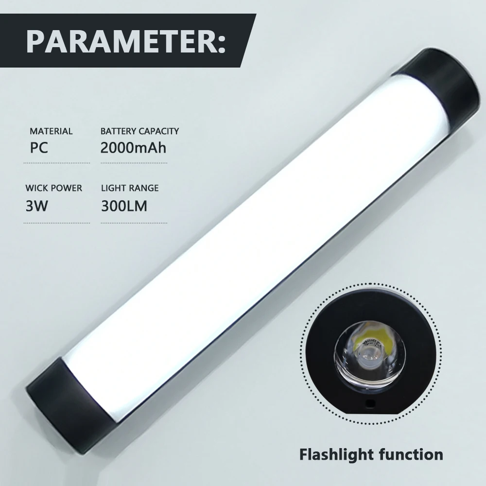 

Magnet LED Emergency Light Flashlight SOS 4 Stage dimming Outdoor Lamp Mini Lantern Camping Light Portable tube Rechargeable