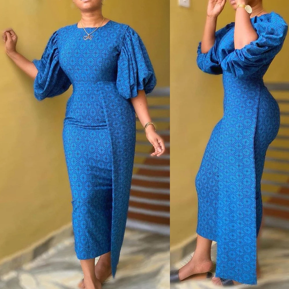 

MD Африканский принт макси платья для женщин Дашики в африканском стиле с рукавами-фонариками халат 2021 новинка моды летнего сезона, платья р...