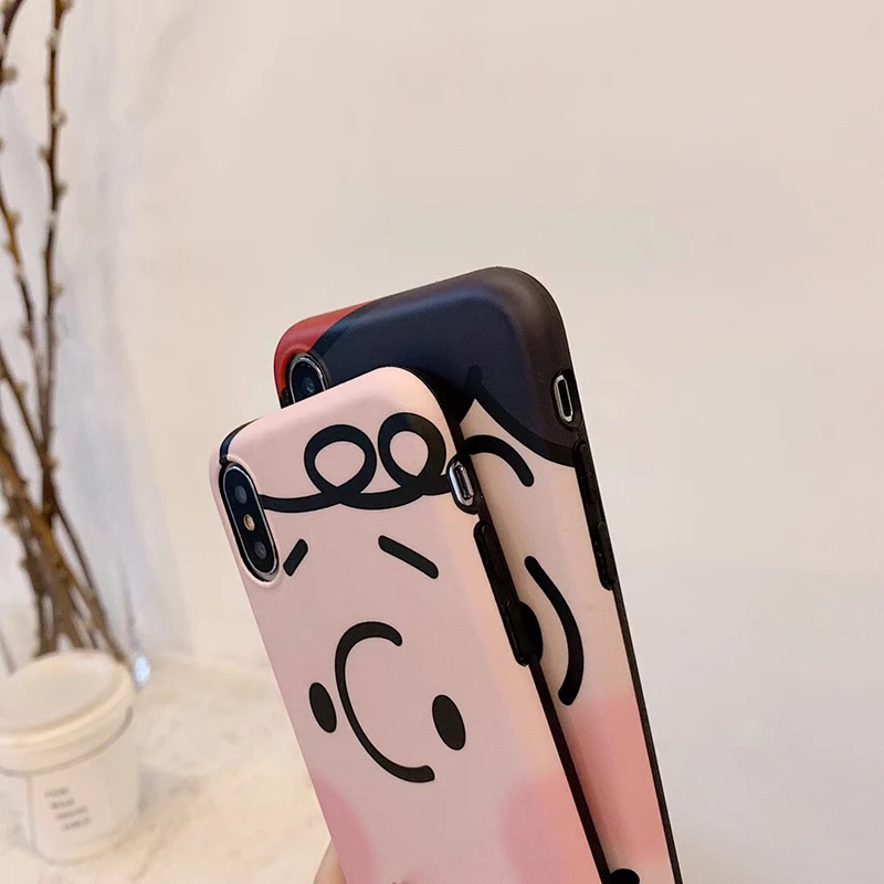 Чехол для телефона с зеркалом для макияжа для iPhone 11, 8, 7 Plus, мягкий чехол с рисунком из мультфильма "Charlie Lucy" для iPhone X, XS, 11Pro, Max, XR, fundas
