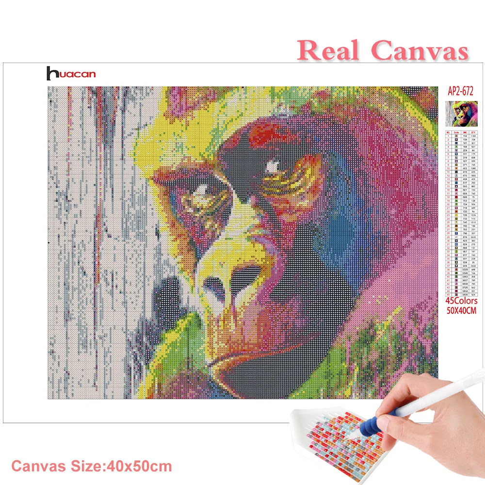 Huacan алмазная вышивка обезьяна картины на стену мозаика животные мазайка полная