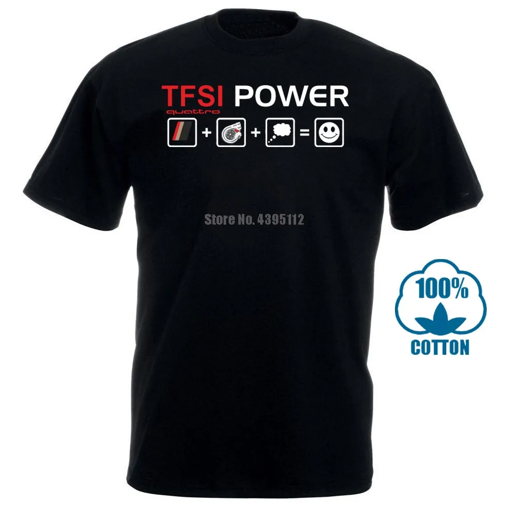 Горячая Распродажа модная Tfsi power S3 S4 S5 S6 S7 S8 S Rs Quattro Sline Fan футболка S 3Xl футболка - Цвет: Черный