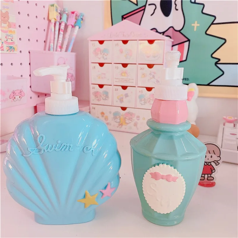 

Cute Shell Perfume Shape Bathroom Shampoo Bottle 250ml/350ml Soap Dispenser Body Wash Hair Conditioner Refillable Bottle