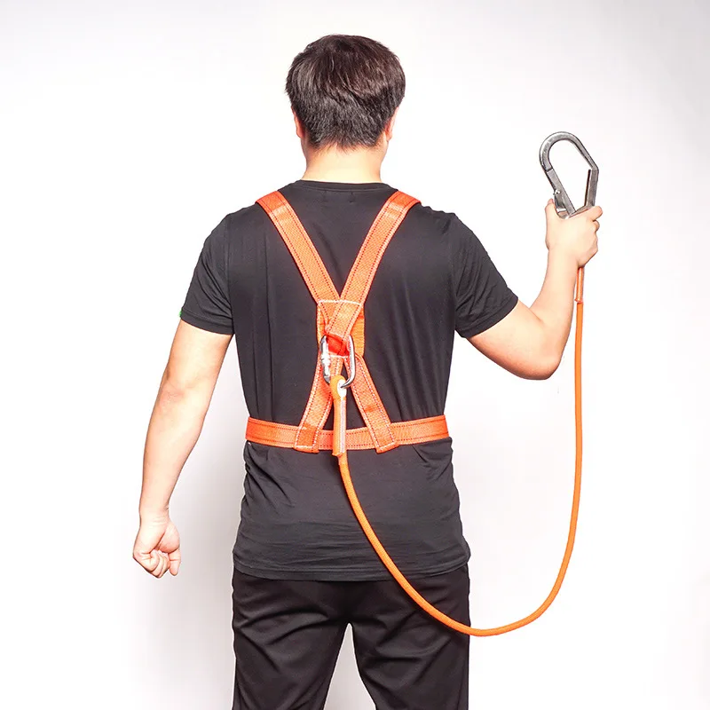 

Aerial Work Safety Belt Outdoor Construction Lanyard Protective Survival Fall Belt with Hook Rope Fall Protection