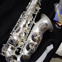 france professional eb e flat alto saxophone silver plated matte surface sax r54 woodwind musical instrument with case