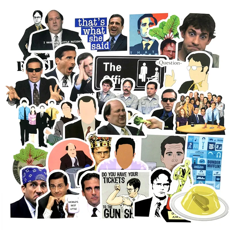 10/50 шт./пакет Смешные сериал офисные Водонепроницаемый Стикеры игрушка Чемодан