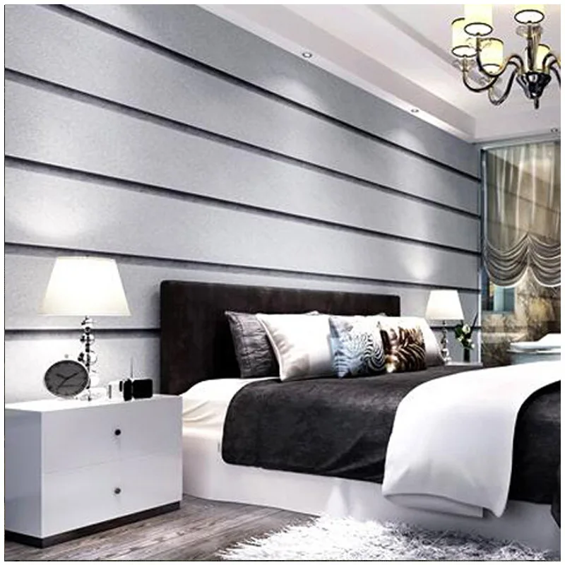 

Senior gray modern minimalist Nordic vertical stripes bedroom living room sofa TV background wall paper
