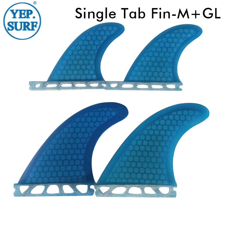 Одиночные вкладки M + GL синий плавник для серфинга набор четырехплавников из