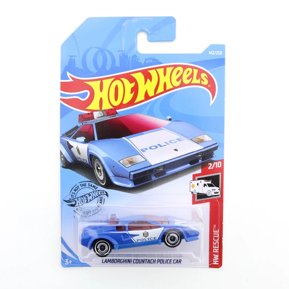 

2019-142 Hot Wheels LAMBORGHINI COUNTACH POLICE CAR Mini Alloy Coupe 1/64 Metal Diecast Model Car Kids Toys Gift