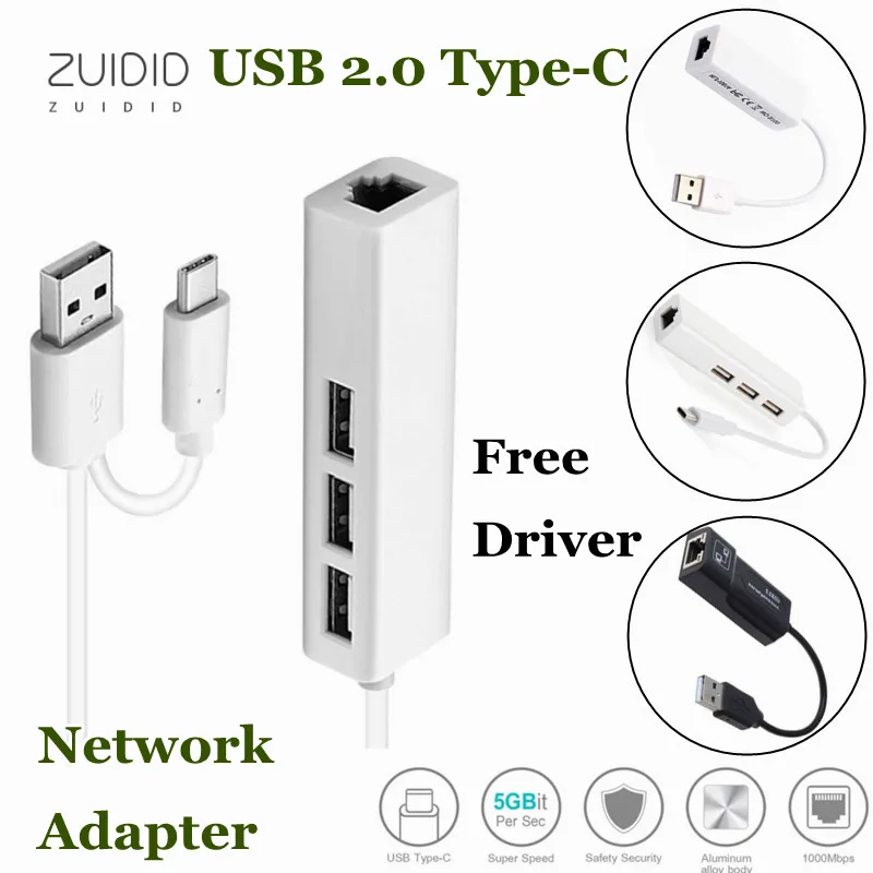 

Multiple Styles USB C HUB Gigabit Ethernet Rj45 Lan Adapter 10/100Mbps Type C Network Card for Windows Internet Cable