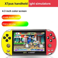 new x7 4 3 inch game console built in 6000classic games portable mini video player 8gb handheld double joystick game controller