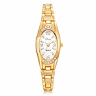 Часы женские кварцевые с позолоченным ремешком, элегантные модные, розовые, подарок для девушек