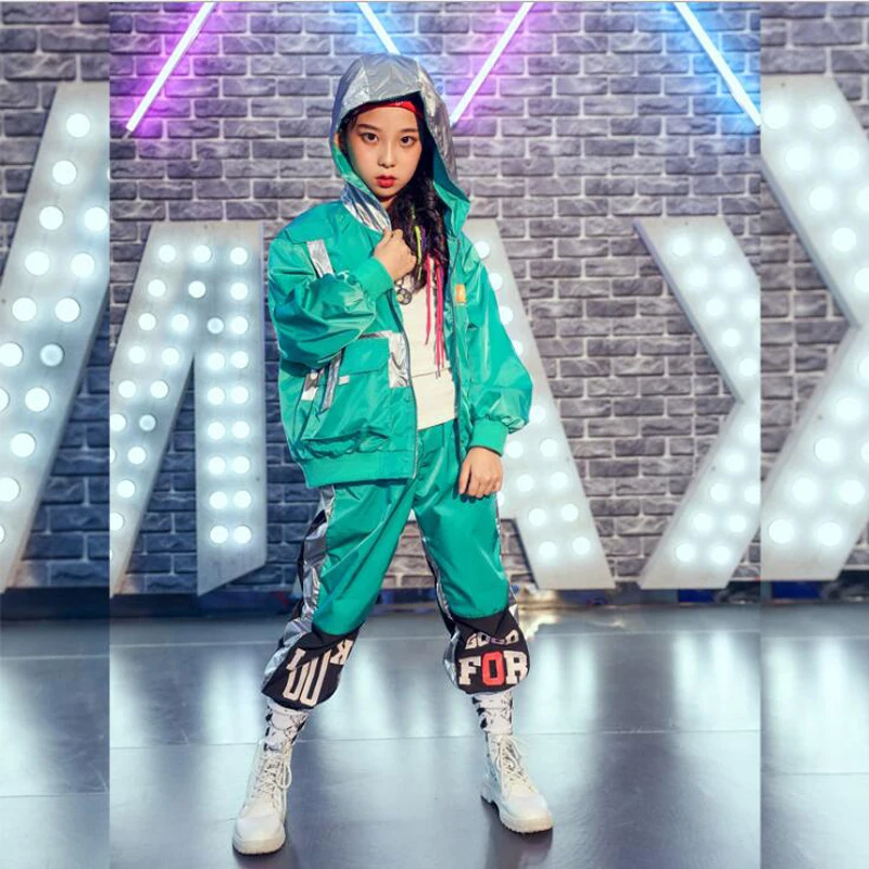 Костюмы для бальных танцев в стиле хип хоп девочек куртка с капюшоном