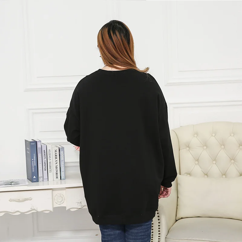 

Large size maternity dress 200 pounds fat pregnant women T-shirt loose cotton fat mm shirt long sleeves autumn