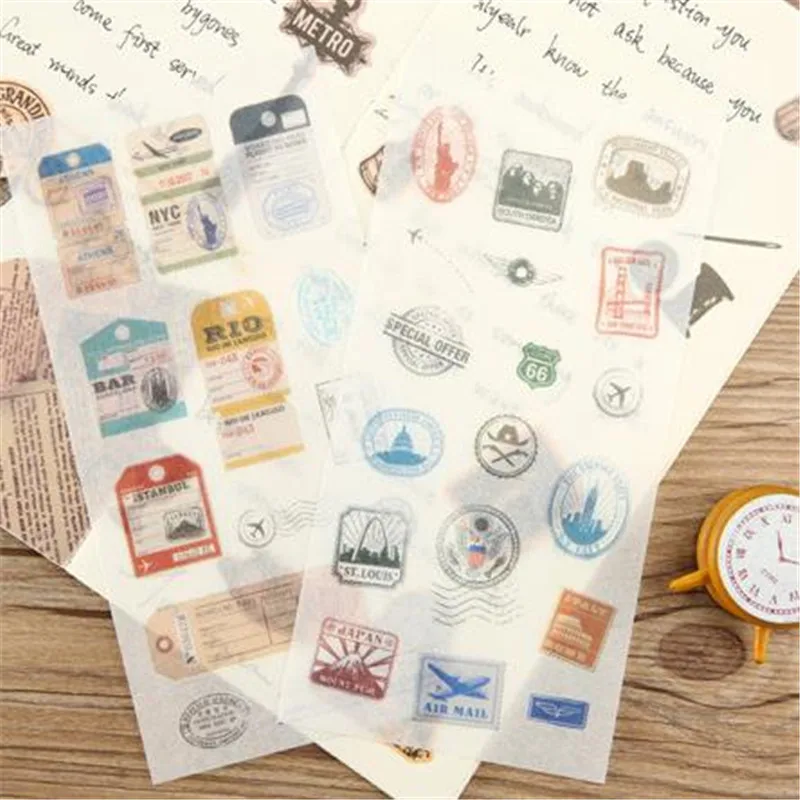 6 ⑤ упак. мультяшная винтажная наклейка с печатью детские игрушки аниме наклейки