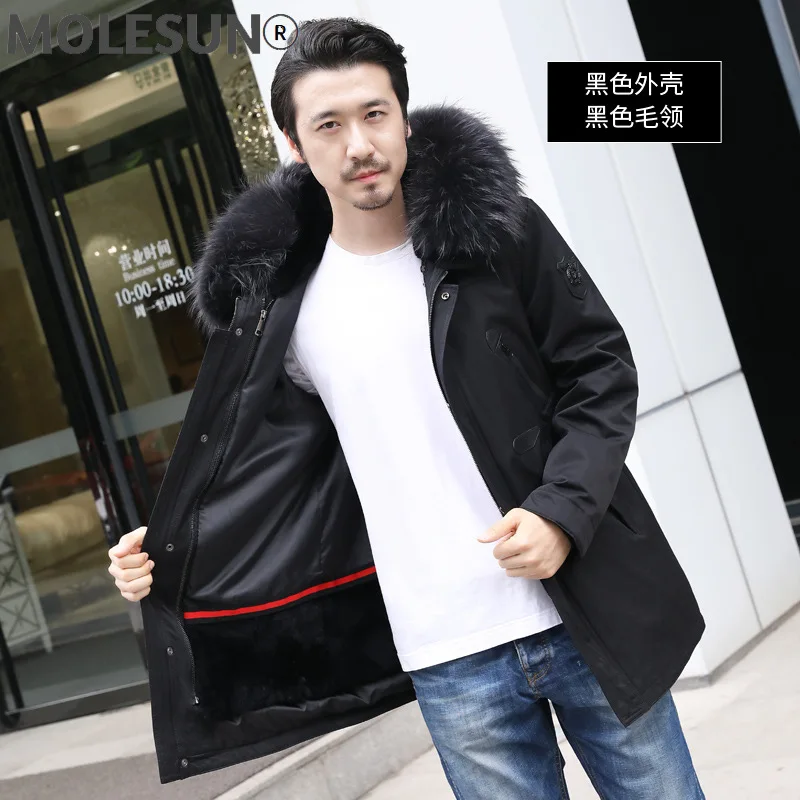 

AKOOSUN Men Jacket Men's Clothing Winter Clothes Real Rex Rabbit Fur Coat Male Casual Mens Jackets Hooded Parkas Veste LXR586