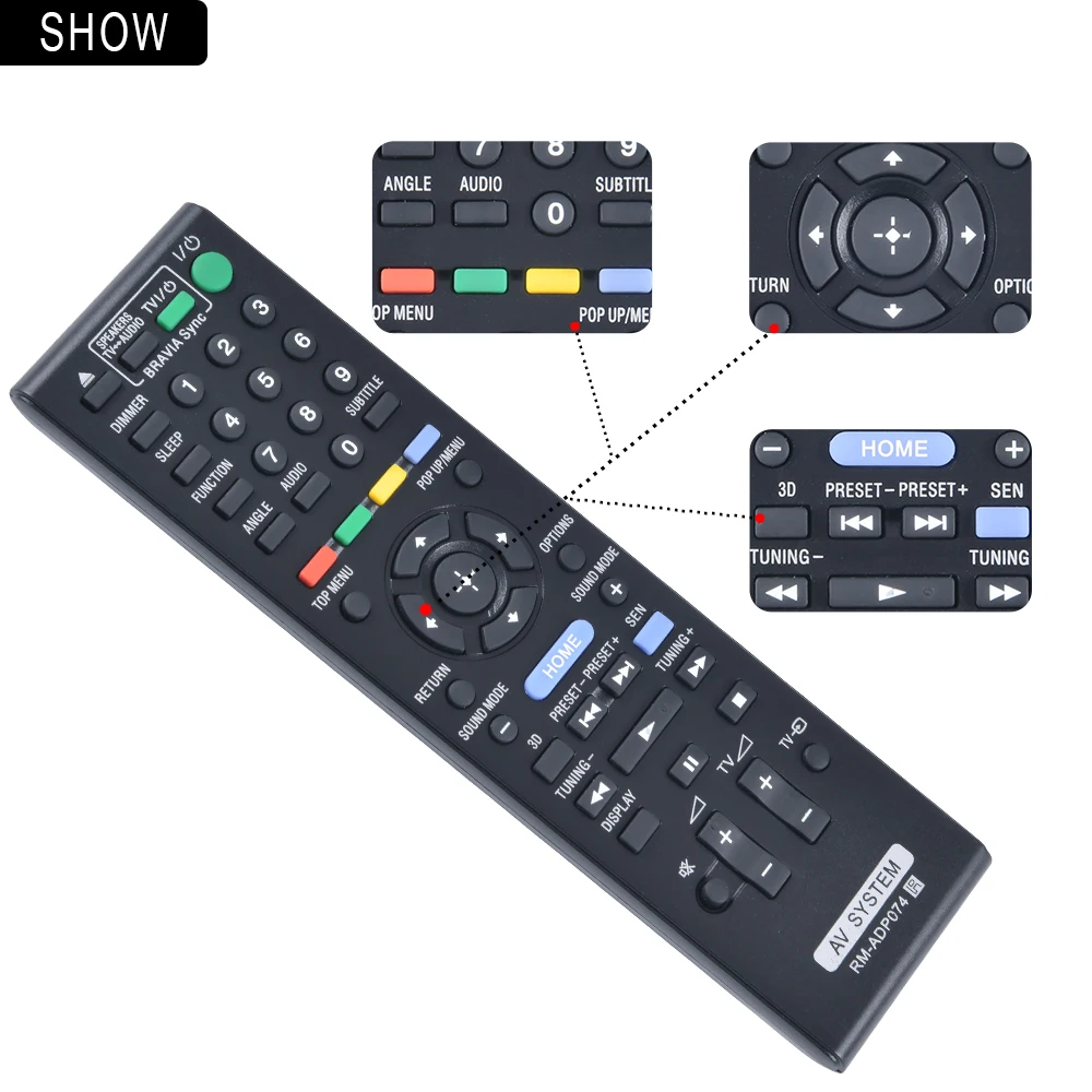 Для Sony RM-ADP074 ADP073 BDV-E290 BDV-N990W BDV-N995W BDV-E190 HBD-N990W HBD-N995W Blu-Ray дома Театр Системы |