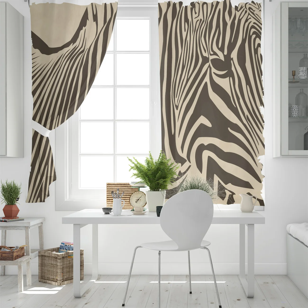 Африканские оконные шторы Zebra занавески для гостиной декоративные элементы | Дом