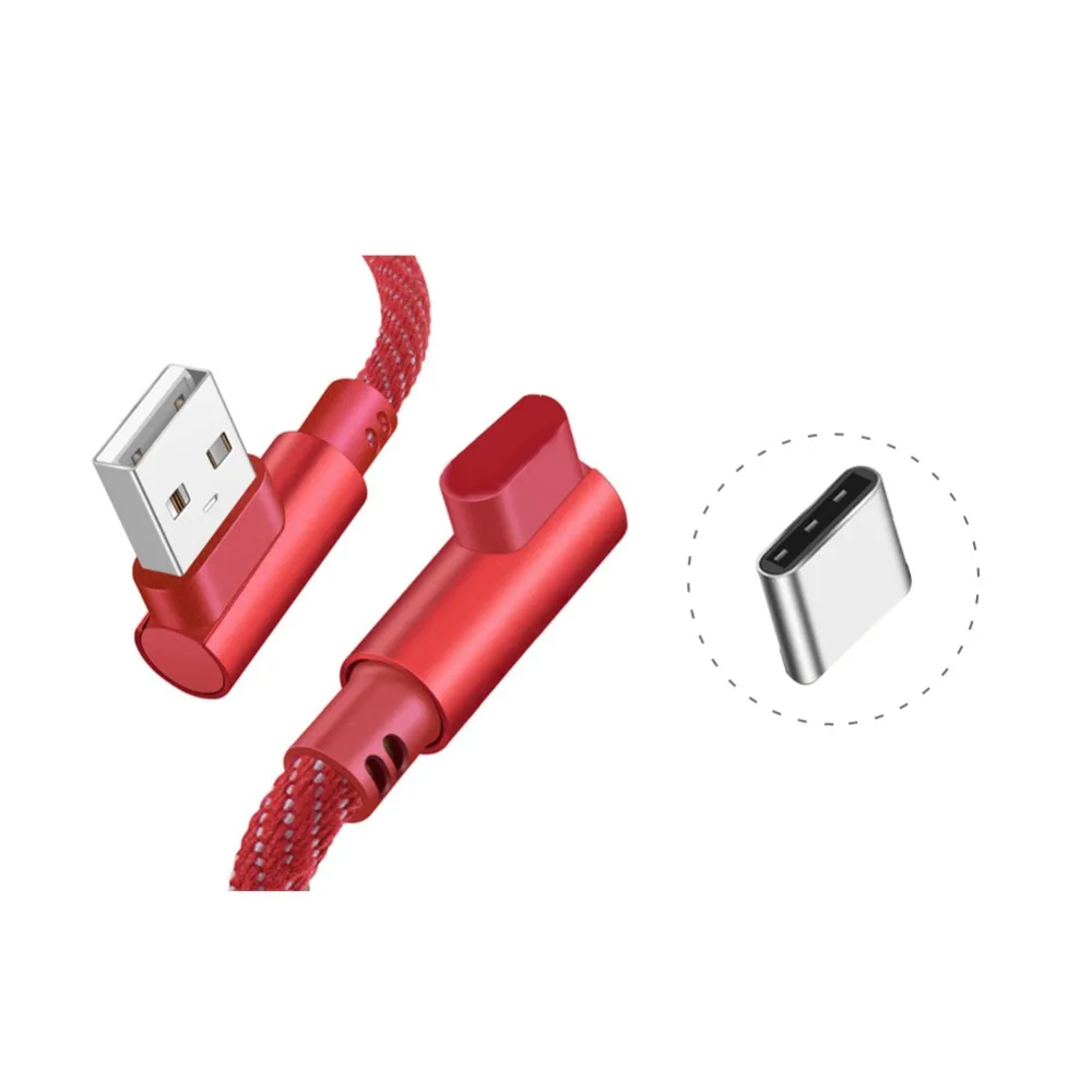 1 м высококачественный практичный кабель Micro Type C под прямым углом 90 градусов USB 3