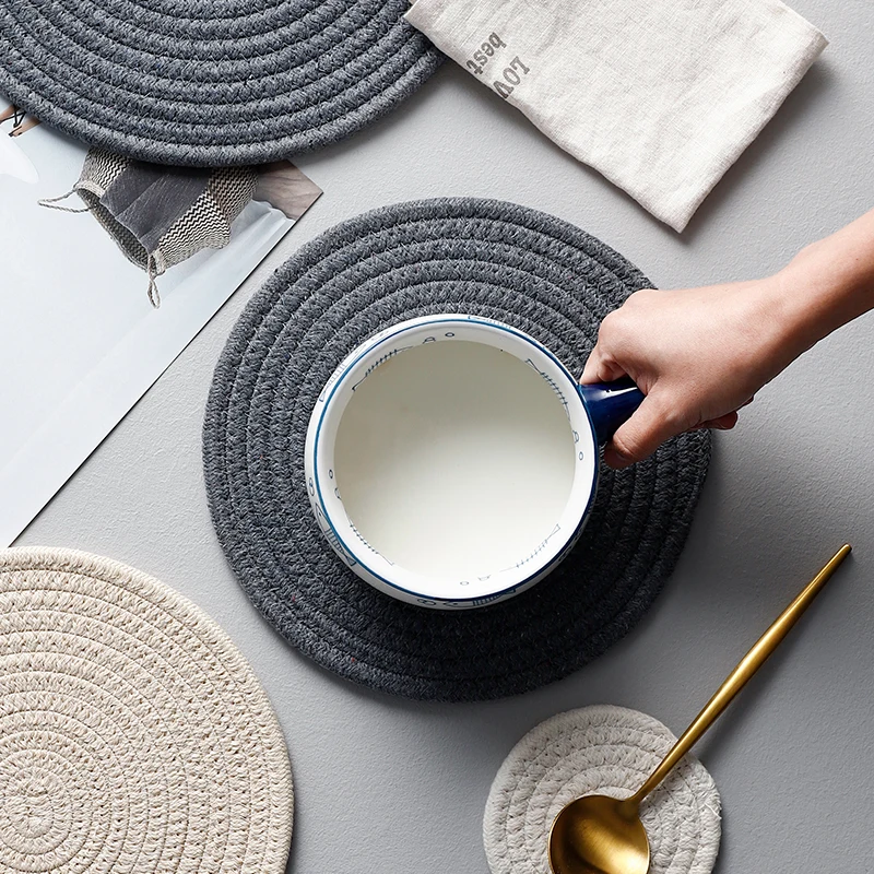 30x30 см татами коврик для еды круглая подушка чашки предотвращения нагрева