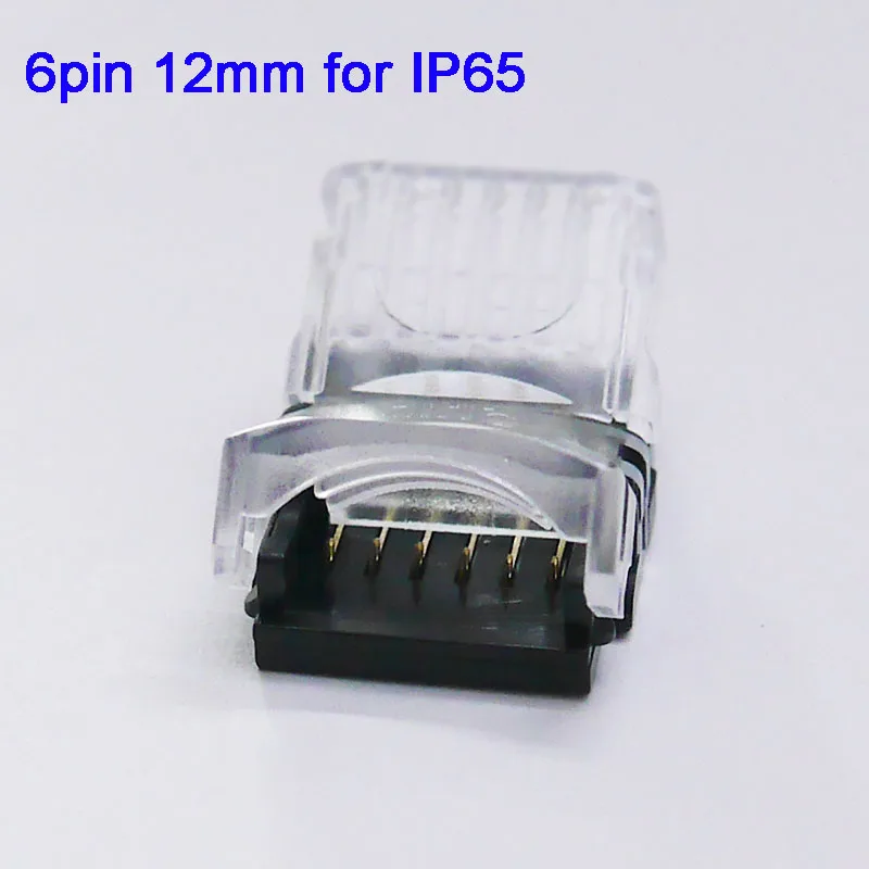 6pin 12mm for IP65 5 шт./лот 2pin 3pin 4pin 5pin 6pin Светодиодные ленты Разъем для 3528 5050 Светодиодные ленты для провода/ленты соединения Применение терминалы - Цвет: 6pin 12mm for IP65