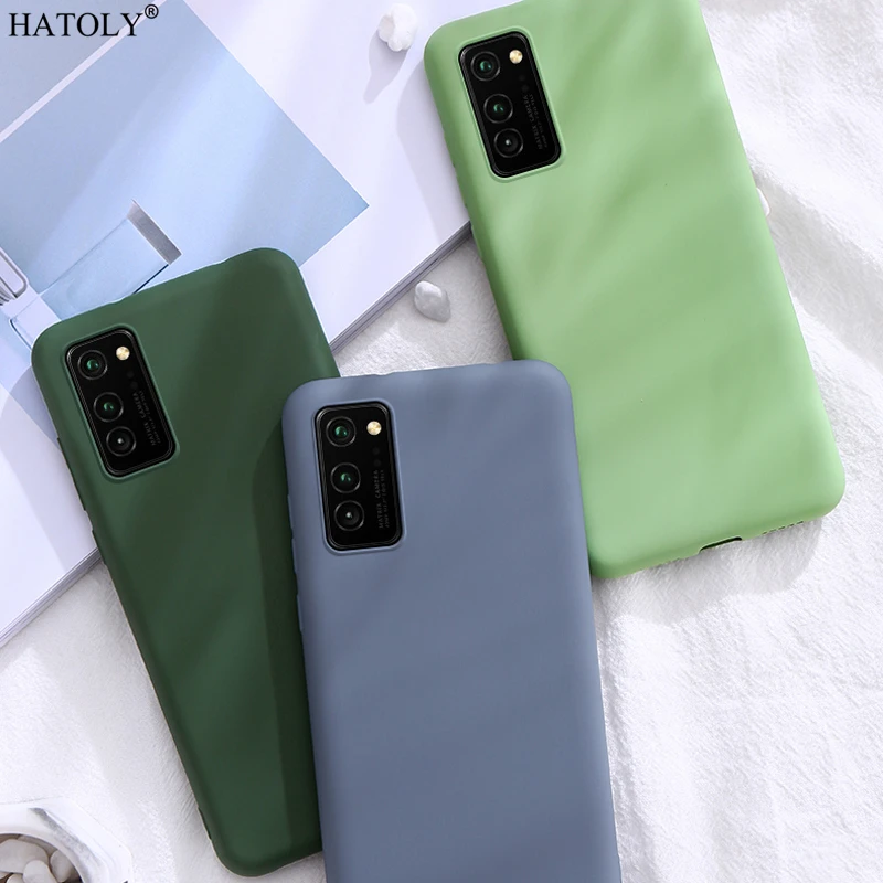 

Soft Liquid Silicone Case For Huawei Honor V30 Phone Bumper Case Cover Honor V30 Solid Color Protective Back Cover For Honor V30