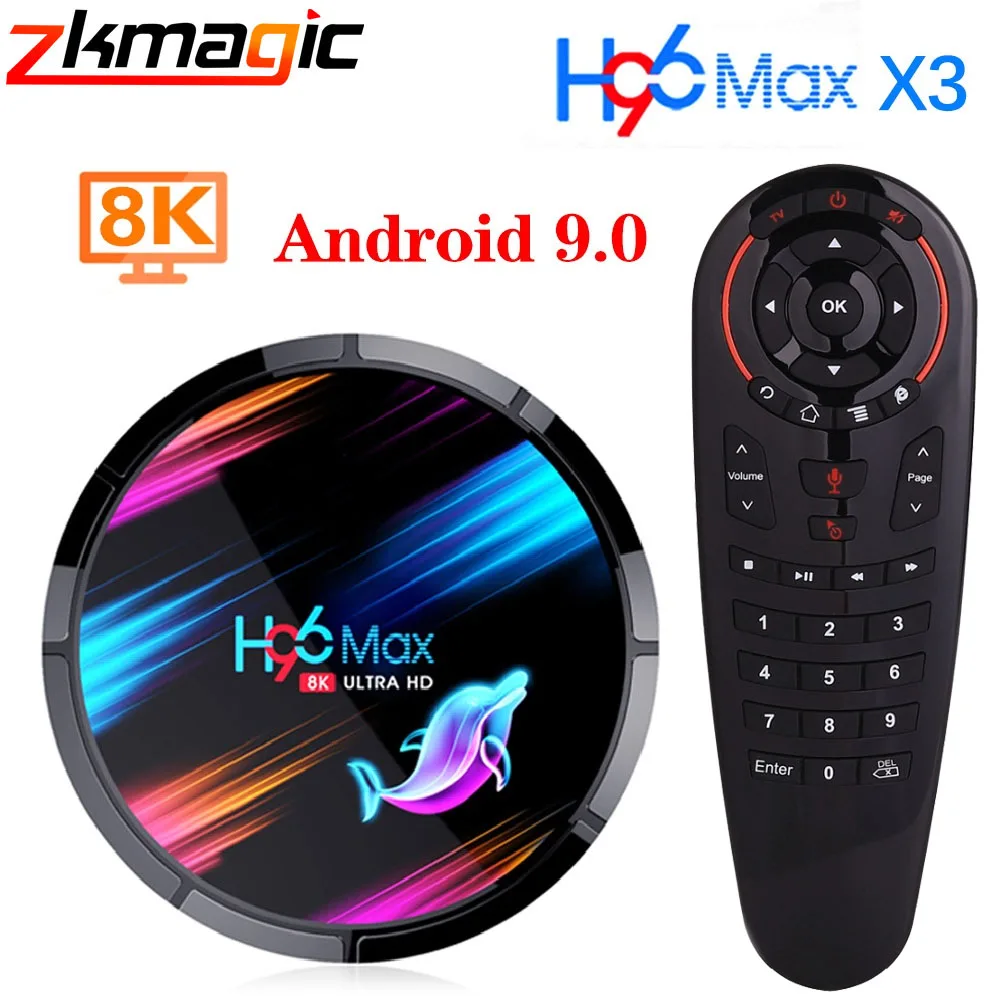 H96 MAX X3 Amlogic S905X3 Смарт ТВ приставка Android 9 0 TV Box Youtube 2 4G/5G двухъядерный процессор Wi Fi