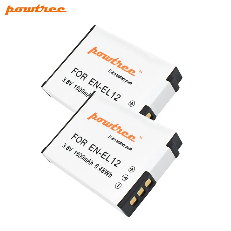 2 Battery Powtree 1800 мА/ч, EN-EL12 RU EL12 Батарея+ для Nikon CoolPix S610 S610c S620 S630 S710 S1000pj P300 P310 P330 - Цвет: 2 Battery