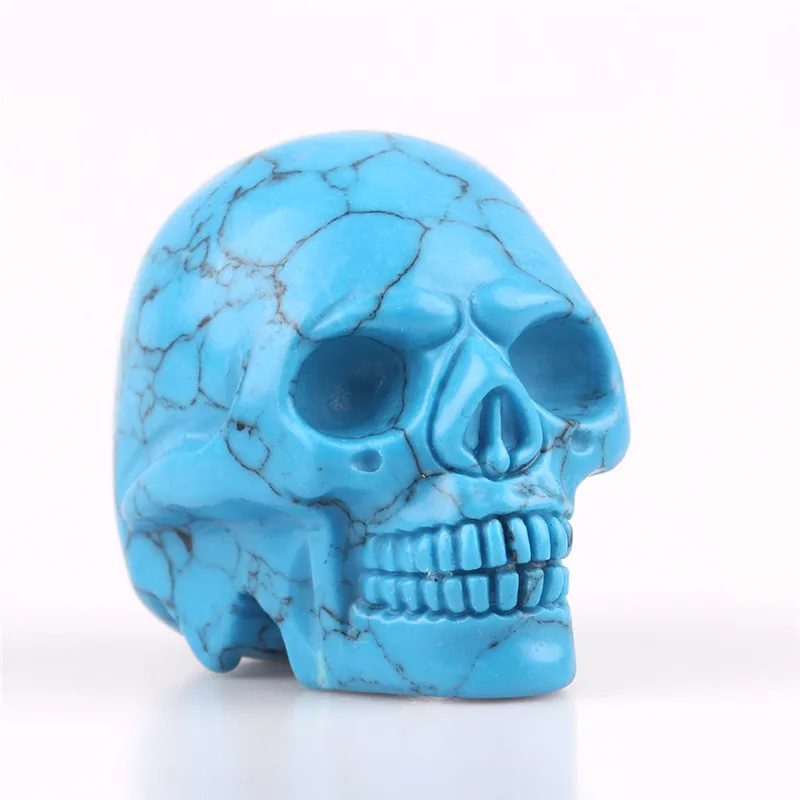 Фигурка чакры из натурального камня с резьбой в виде черепа пурпурный кристалл