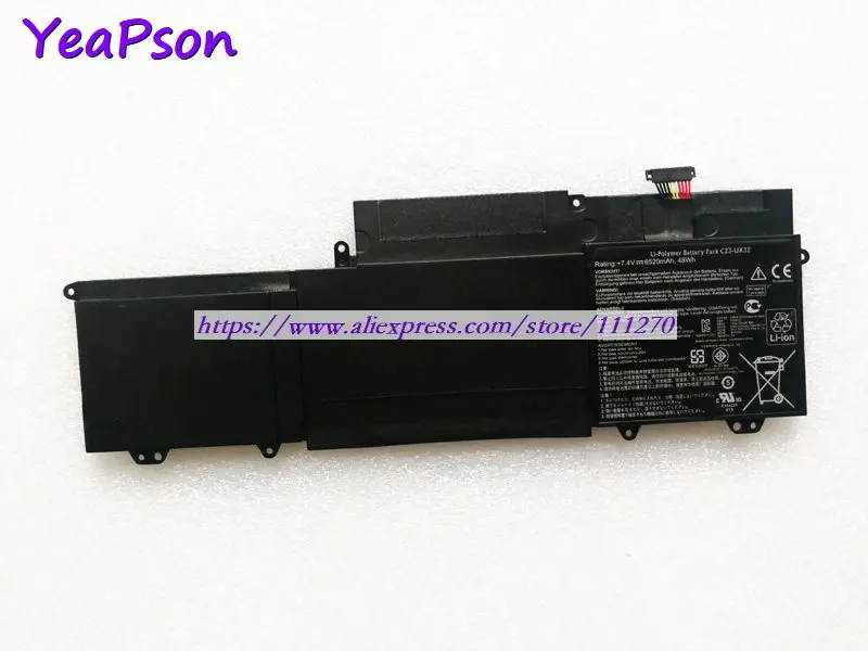 Yeapson 7.4V 6520mAh Genuine C23-UX32 Laptop Battery For Asus U38K4555DT UX32A-1A U38N UX32A-R3058H Notebook computer | Компьютеры и